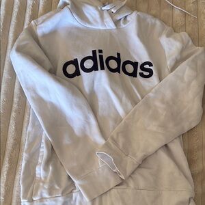 Adidas White Zip Up Sweater with Classic Design